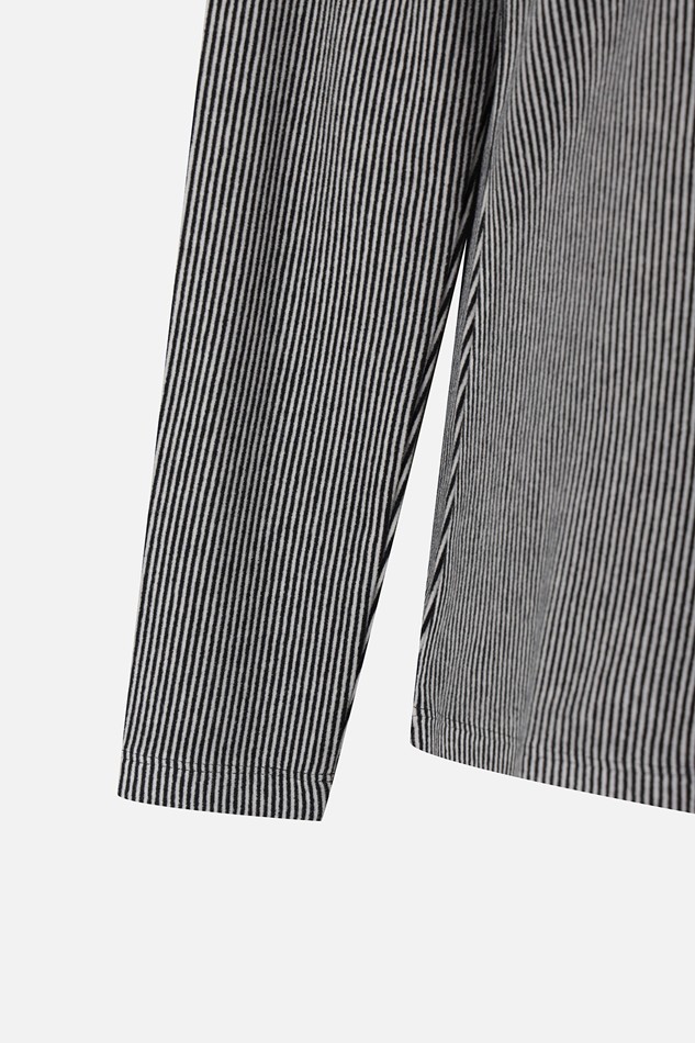 WOMEN STRIPE HIGH NECK LONG SLEEVE PKFPW110821 BLACK 상품 이미지 4