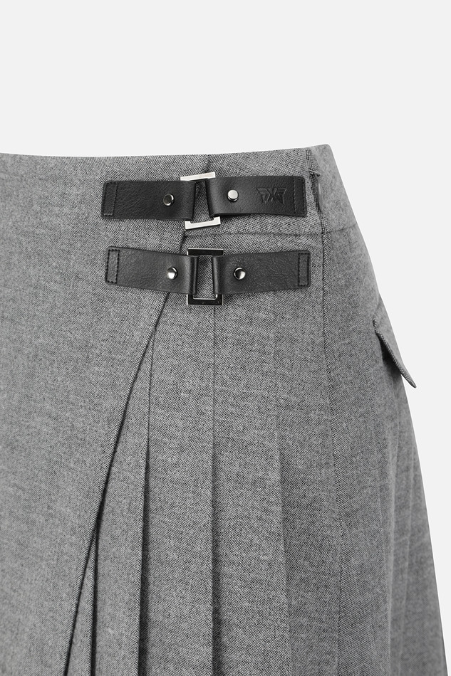 WOMEN WRAP SKIRT PKFPW560812 M/GREY 상품 이미지 4