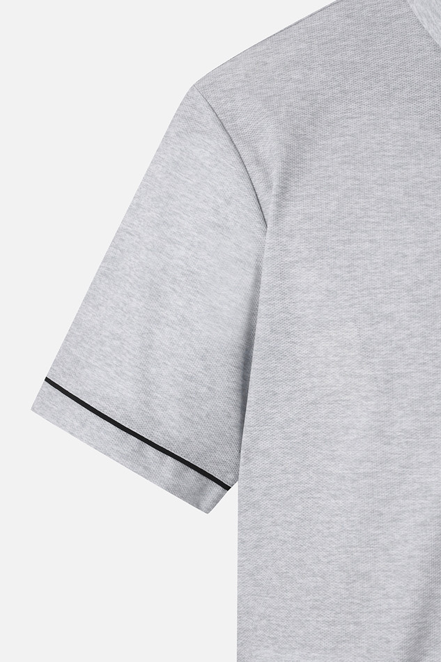 MEN TWO-TONE PRINT COLLAR SHORT SLEEVE