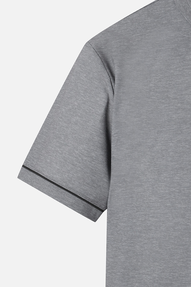 MEN TWO-TONE PRINT COLLAR SHORT SLEEVE