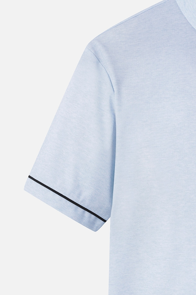 MEN TWO-TONE PRINT COLLAR SHORT SLEEVE