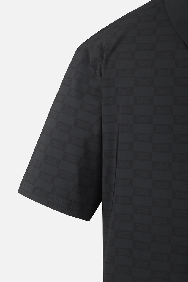 MEN MONOGRAM PATTERN COLLAR SHORT SLEEVE