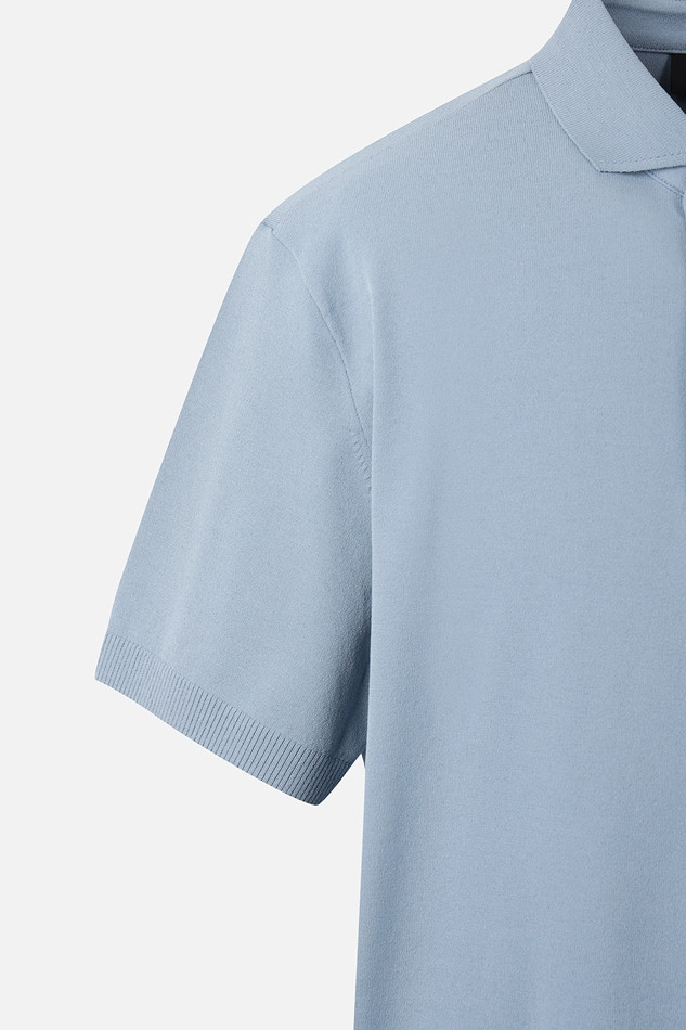 MEN ESSENTIAL SHORT SLEEVE COLLAR SWEATER