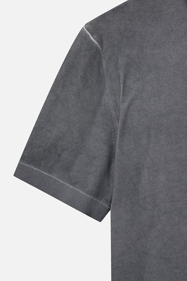 MEN TWO-TONE SHORT SLEEVE COLLAR SWEATER