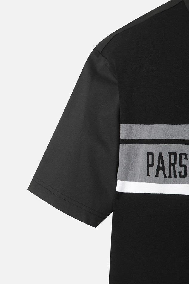 MEN KNIT HYBRID COLLAR SHORT SLEEVE