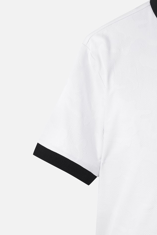 MEN MESH JACQUARD COLLAR SHORT SLEEVE