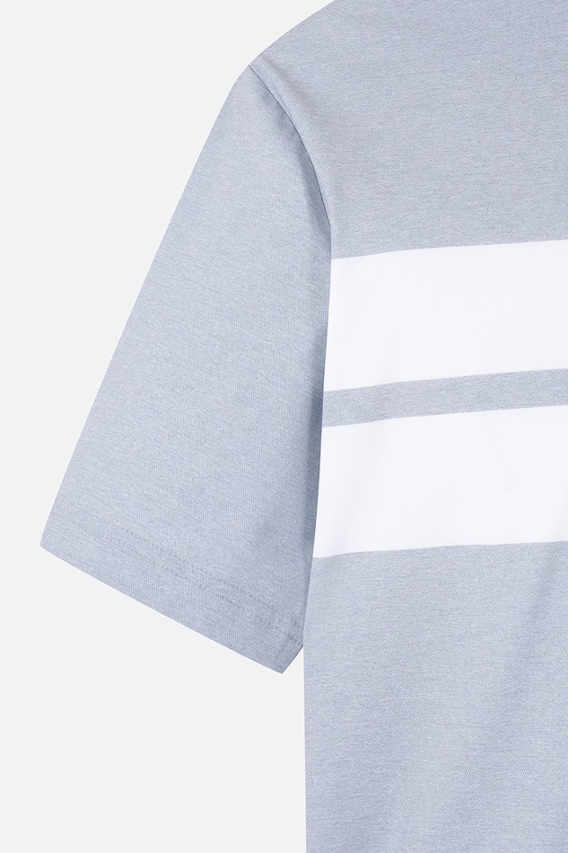 MEN COLOR BLOCKED PRINT COLLAR SS