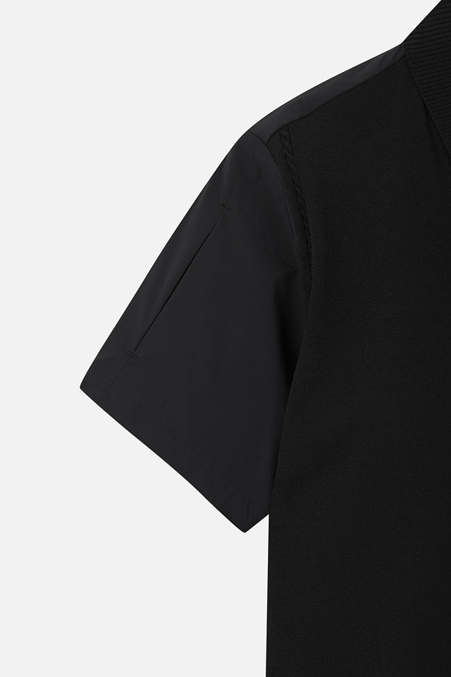 WOMEN SHORT SLEEVE HYBRID SWEATER