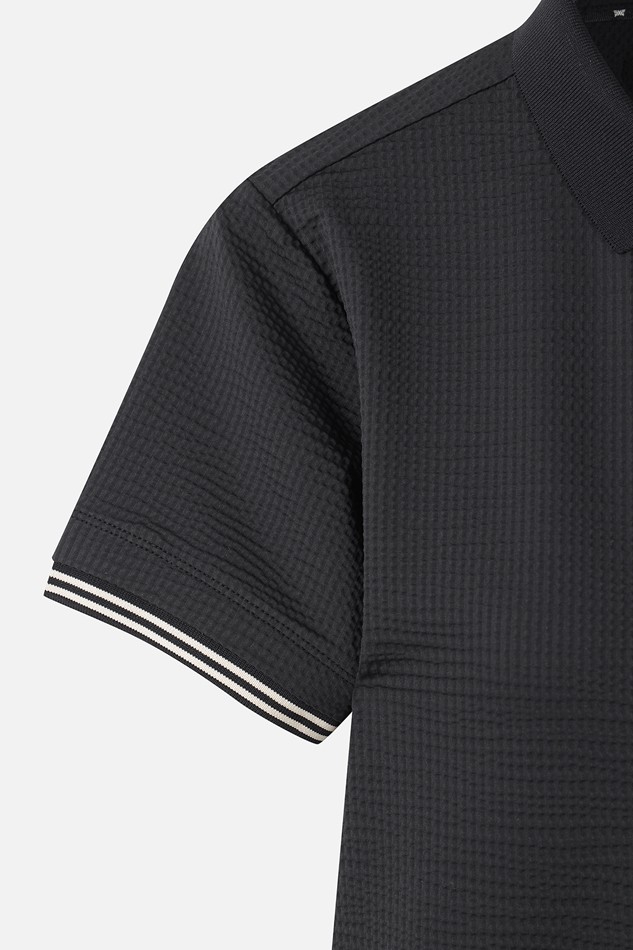 WOMEN NEW TEXTURED COLLAR SHORT SLEEVE