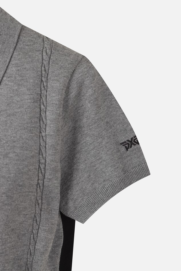 WOMEN SHORT SLEEVE COLLARED SWEATER