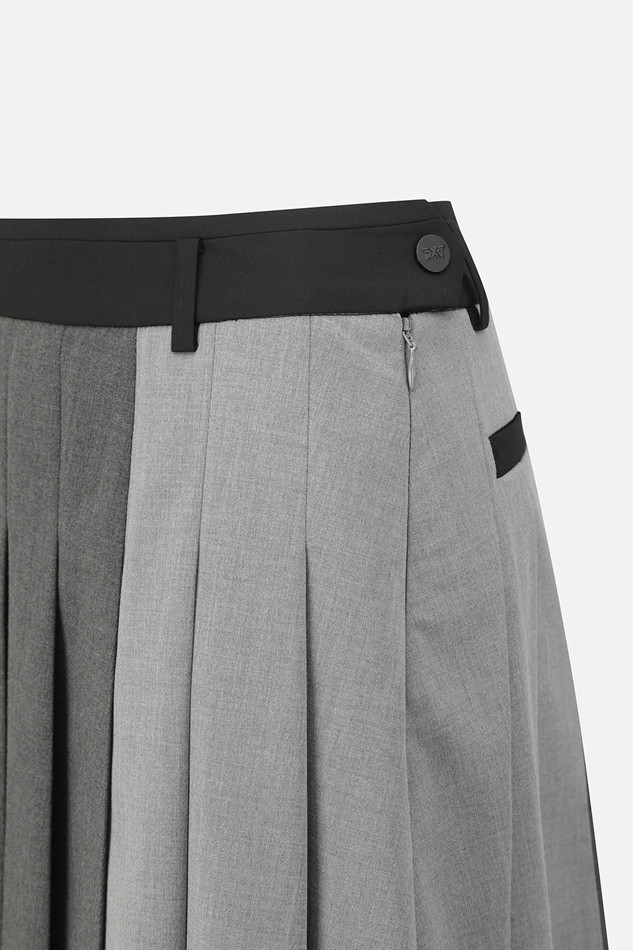 WOMEN TRICOLOR PLEATED SKIRTS