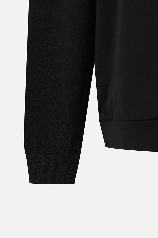 MEN RECON KNIT HYBRID COLLAR LONG SLEEVE PKWCM211421 BLACK 상품 이미지 4