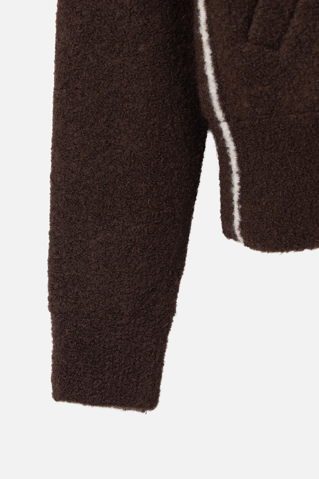 WOMEN ZIP-UP CARDIGAN PKWCW431687 BROWN 상품 이미지 4