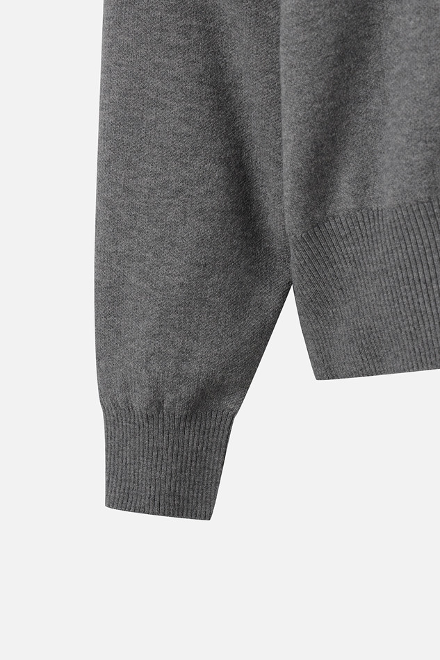 WOMEN WIND BLOCK HIGH-NECK SWEATER PKWPW411512 M/GREY 상품 이미지 4