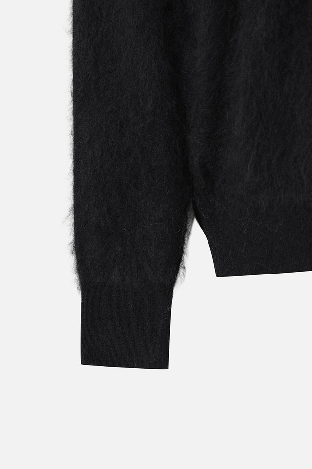 WOMEN BRUSHED CASHMERE SWEATER PKWPW411721 BLACK 상품 이미지 4