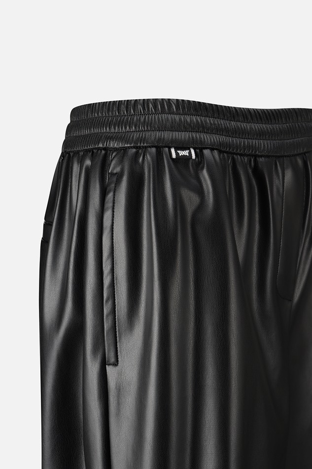 WOMEN LEATHER SET-UP PANTS PKWPW511521 BLACK 상품 이미지 4