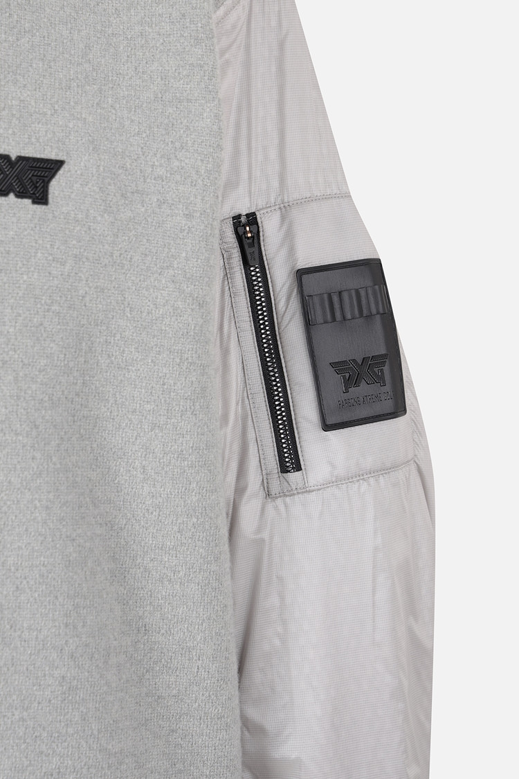 MEN HYBRID HOODED SWEATER PKFPM410911 L/GREY 상품 이미지 4