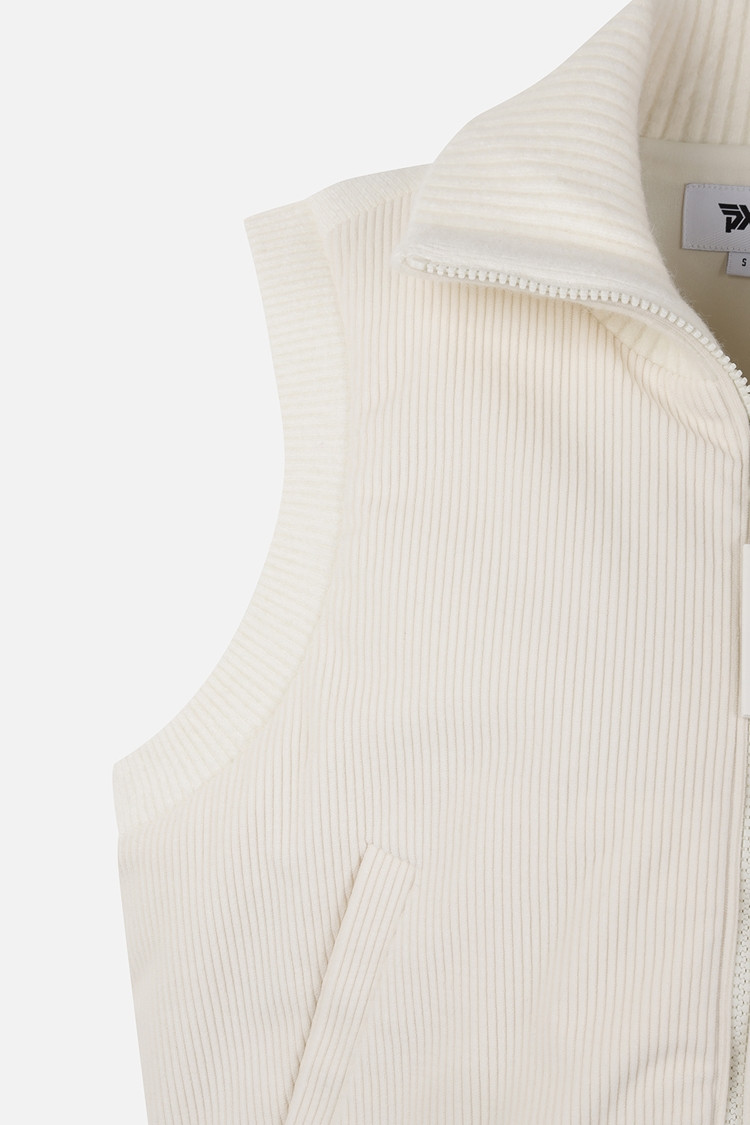 WOMEN WOVEN HYBRID KNIT VEST PKFPW421101 WHITE 상품 이미지 4