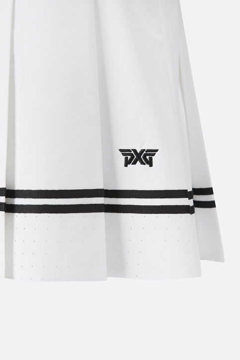 WOMENS PERFORATION PLEATED SKIRT