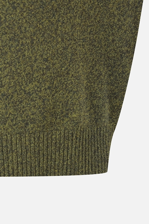 MEN TWO-TONE TEXTURED ROUND NECK SWEATER