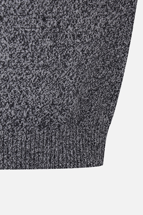 MEN TWO-TONE TEXTURED ROUND NECK SWEATER