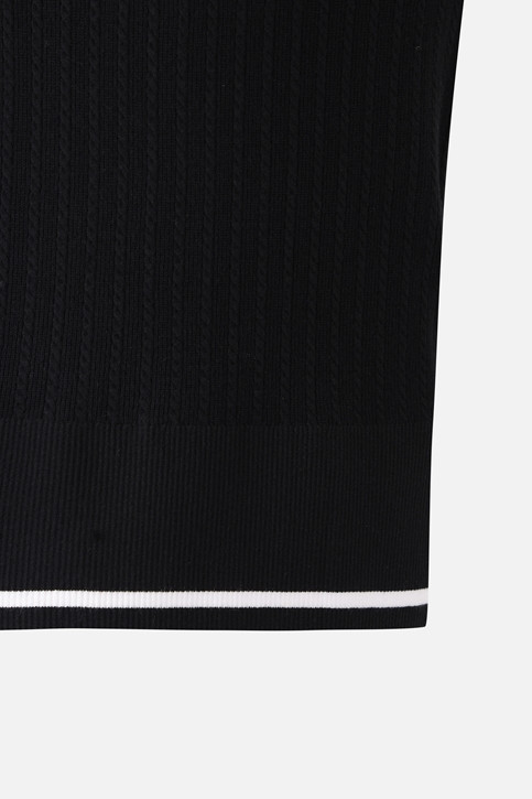 WOMEN OPEN COLLAR SWEATER PKFCW411021 BLACK 상품 이미지 5