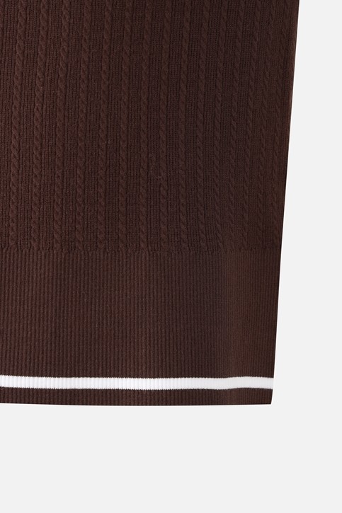 WOMEN OPEN COLLAR SWEATER PKFCW411087 BROWN 상품 이미지 5