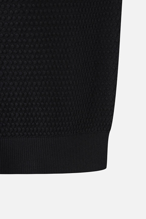 MEN TEXTURED SHORT-SLEEVED SWEATER