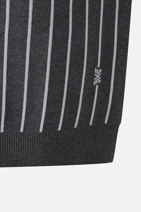 MEN STRIPE PATTERN COLLAR-LAYERED SWEATER