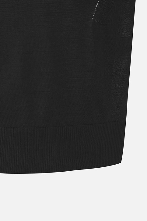 MEN COLOR BLOCKED KNIT HYBRID COLLAR SHORT SLEEVE