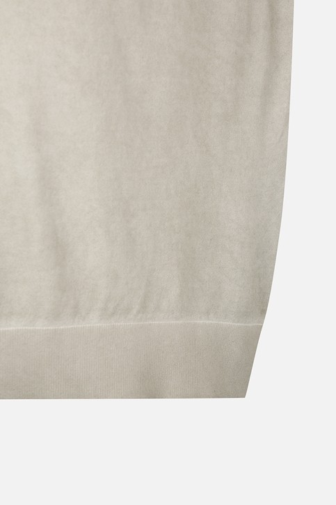 MEN TWO-TONE SHORT SLEEVE COLLAR SWEATER