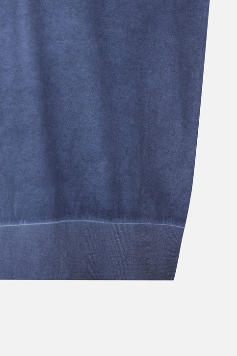 MEN TWO-TONE SHORT SLEEVE COLLAR SWEATER