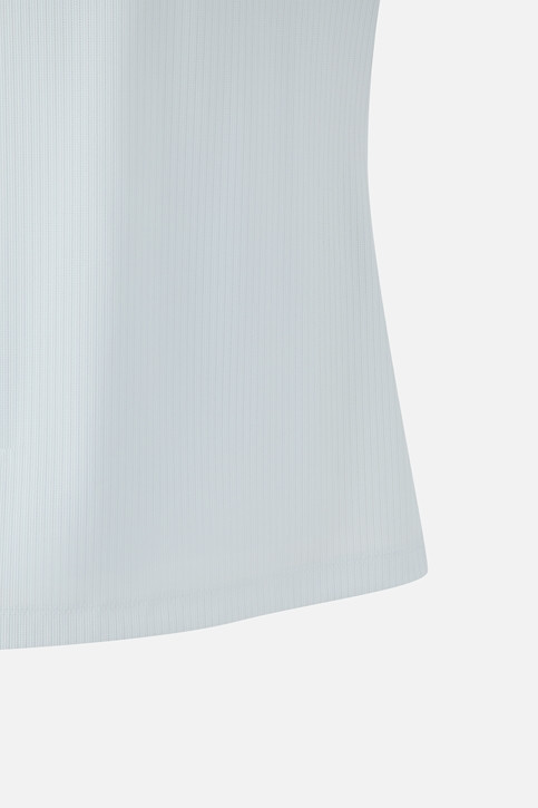 WOMEN COLOR BLOCK MIDDLE SLEEVE POLO SHORT SLEEVE