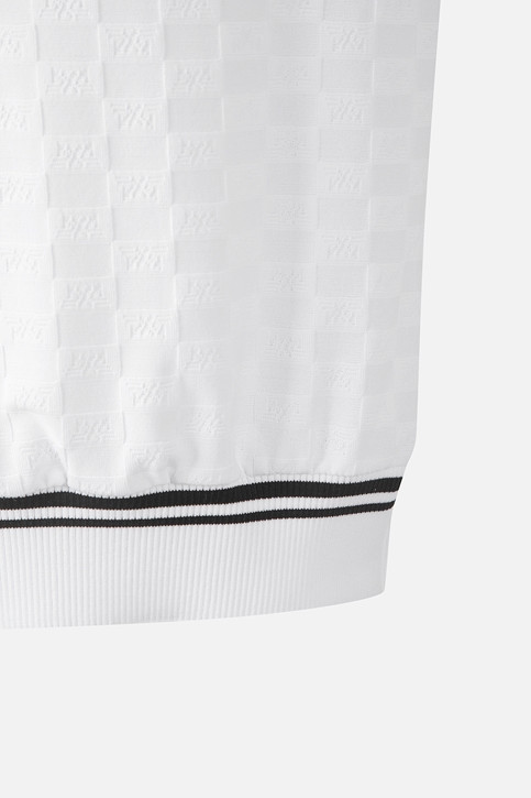 WOMEN JACQUARD COLLARED SHORT SLEEVE