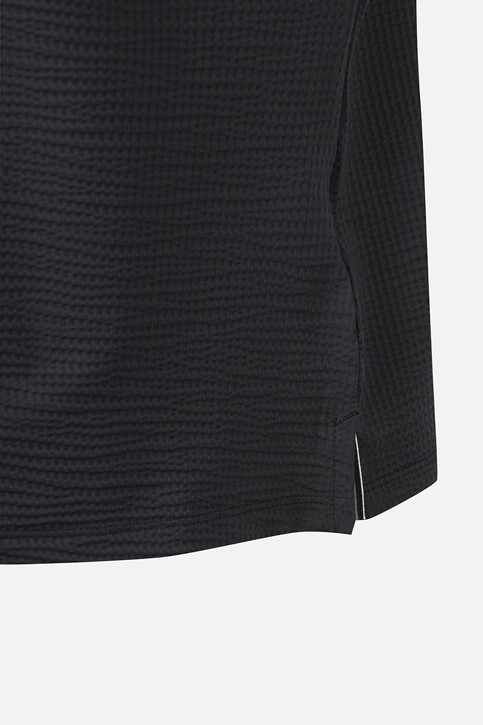 WOMEN NEW TEXTURED COLLAR SHORT SLEEVE