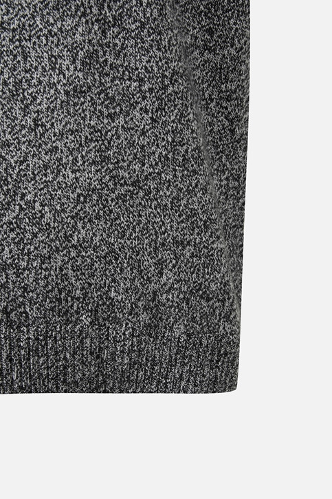 MEN TWO-TONE TEXTURED WINDPROOF HALF-ZIP SWEATER PKWCM411221 BLACK 상품 이미지 5