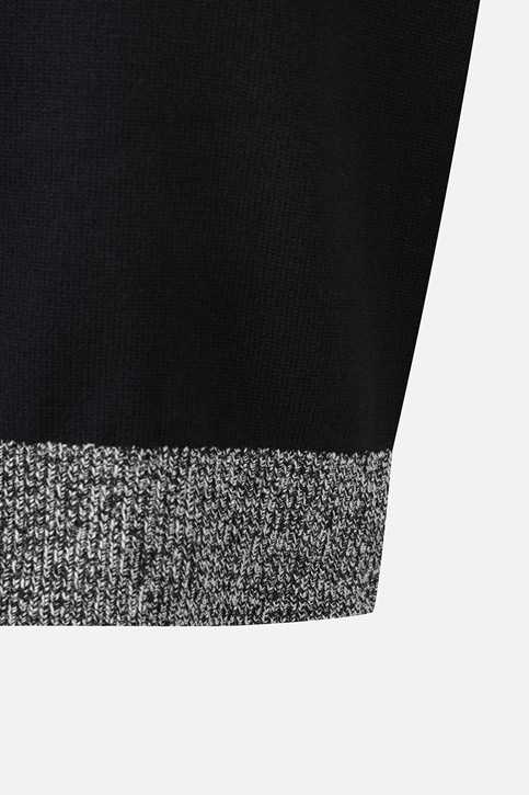 WOMEN DOUBLE-COLLAR SWEATER PKWCW411421 BLACK 상품 이미지 5