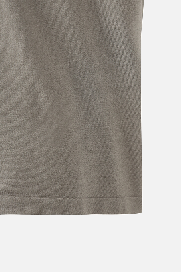 KNIT HYBRID COLLAR LONG-SLEEVE