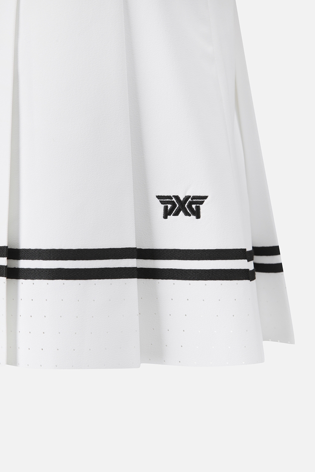 WOMENS PERFORATION PLEATED SKIRT