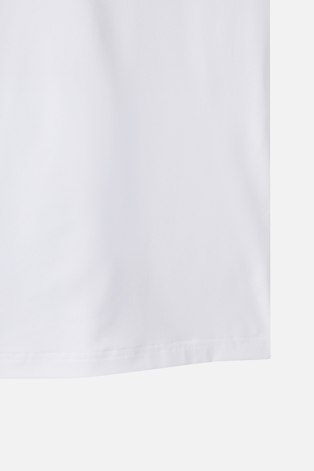 SUMMER COLOR BLOCKED ONE POINT COLLAR T-SHIRT