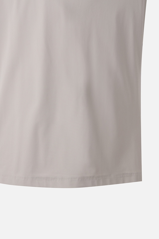 SUMMER COLOR BLOCKED PERFORATED COLLAR SHORT-SLEEVE