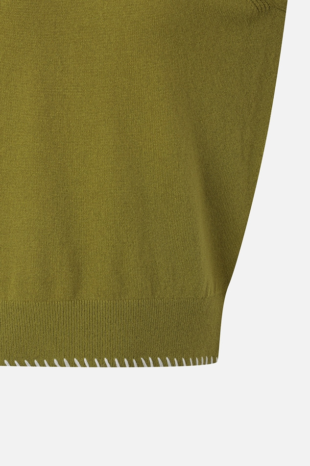 WOMEN CASHMERE SWEATER PKFCW410908 MOSS GREEN