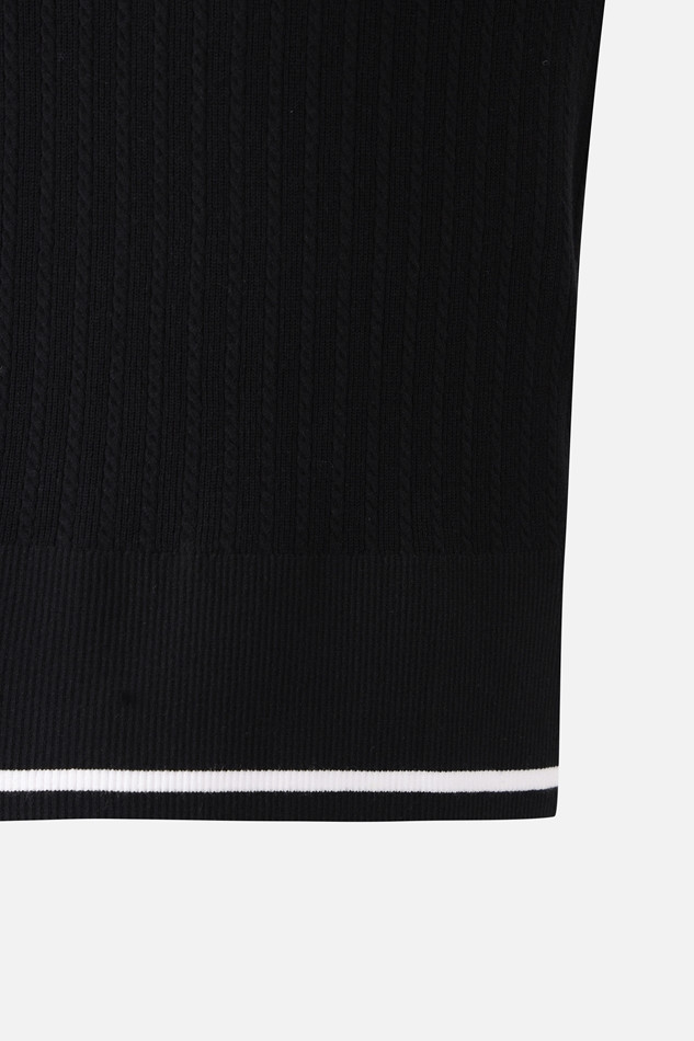 WOMEN OPEN COLLAR SWEATER PKFCW411021 BLACK 상품 이미지 5
