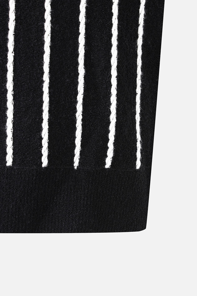 WOMEN SHORT-SLEEVE SWEATER PKFPW410121 BLACK 상품 이미지 5
