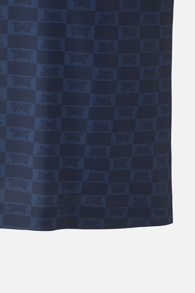 MEN MONOGRAM PATTERN COLLAR SHORT SLEEVE
