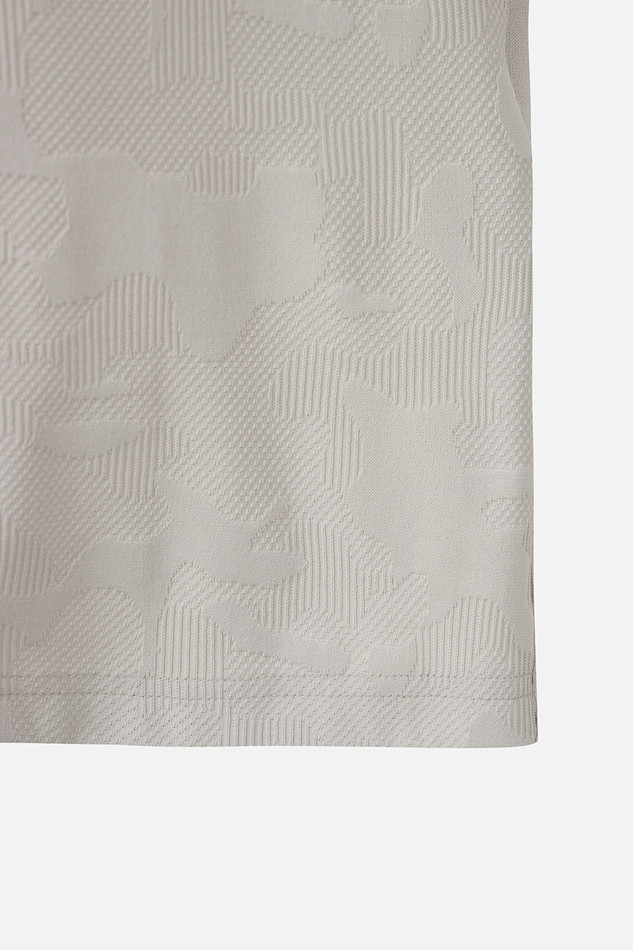 MEN MESH JACQUARD COLLAR SHORT SLEEVE