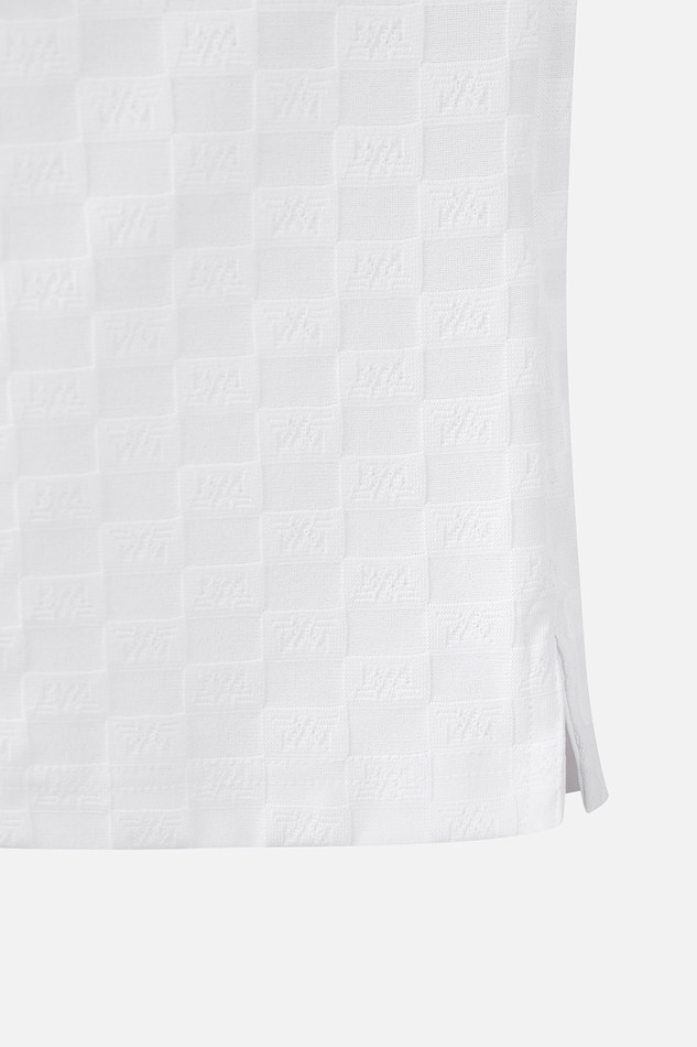 MEN JACQUARD PATTERN COLLAR SHORT SLEEVE