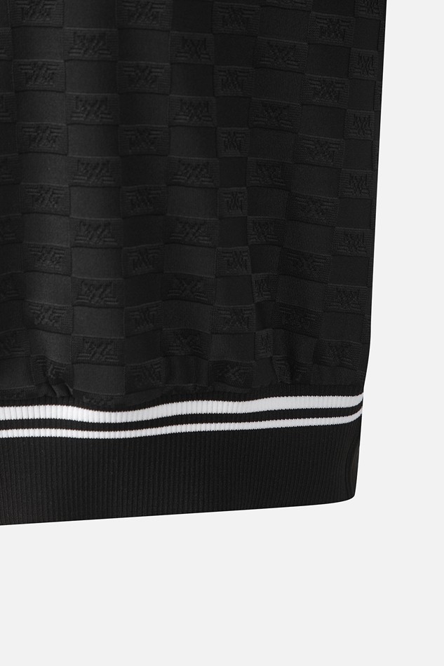 WOMEN JACQUARD COLLARED SHORT SLEEVE