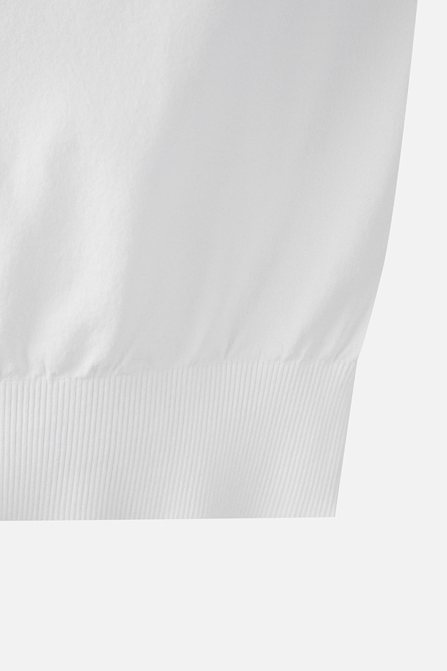 WOMEN KNIT HYBRID COLLARED SHORT SLEEVE