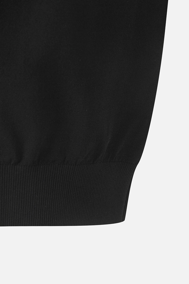 WOMEN KNIT HYBRID COLLARED SHORT SLEEVE